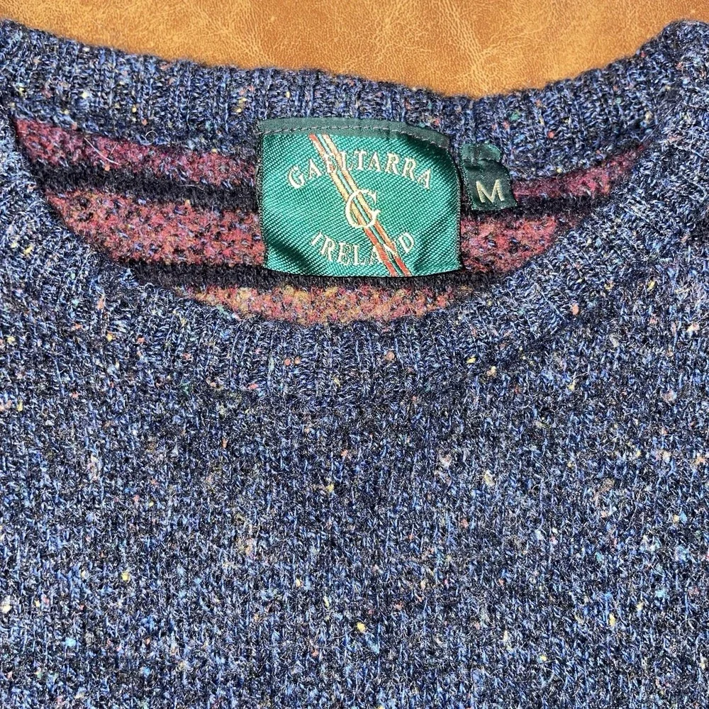 Vintage Gaeltarra Ireland Wool Crew Neck Pullover‎ Blue Sweater Men's Size: M